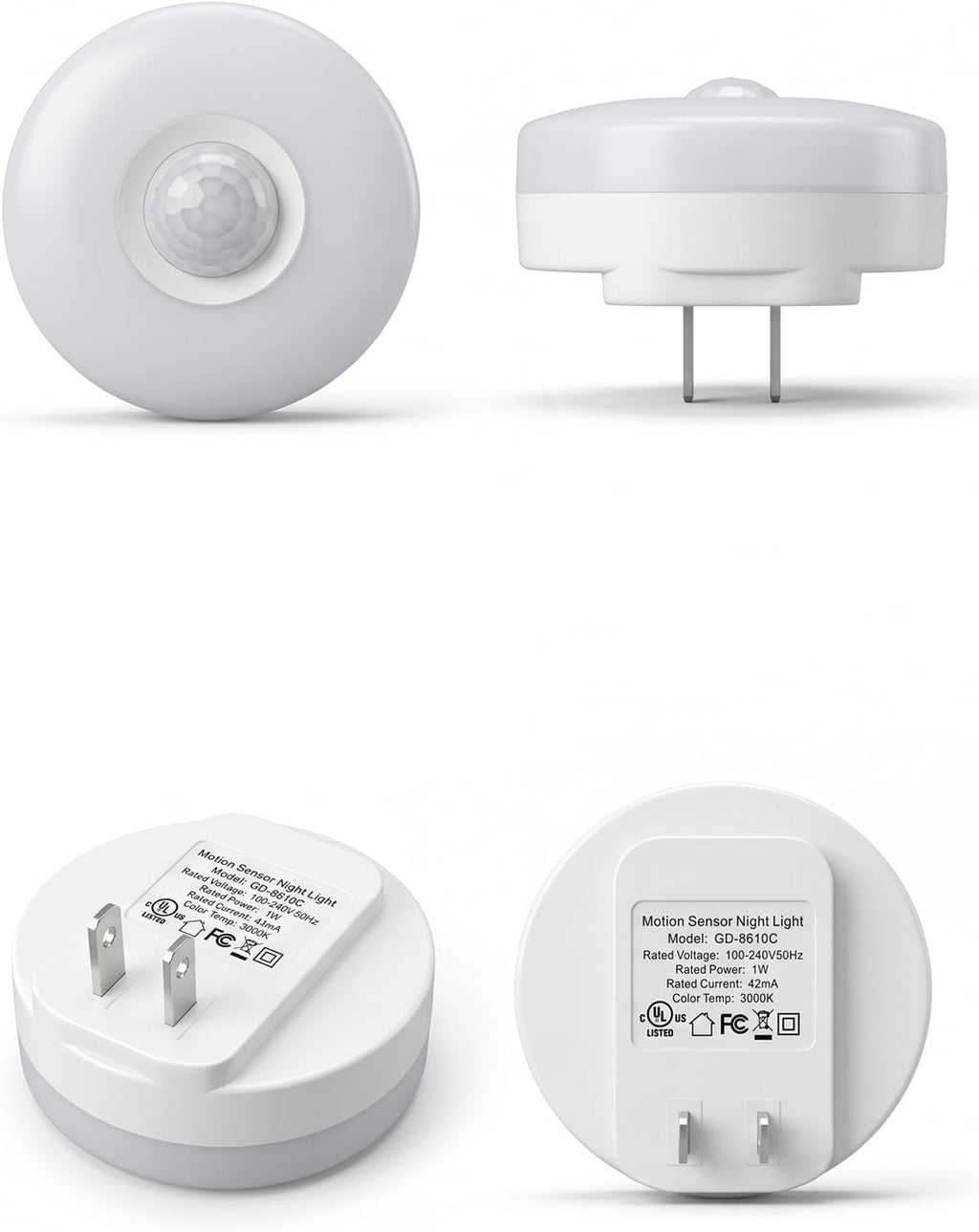 YELKO Motion Sensor Night Light - Plug-in 6000K Cool White Anti-Glare LED Nightlight, Ultra Bright Cozy Soft Glow Not Dazzling for Hallway, Stairs, Garage, Bedroom, Bathroom, Garage, Kitchen, 2 Pack