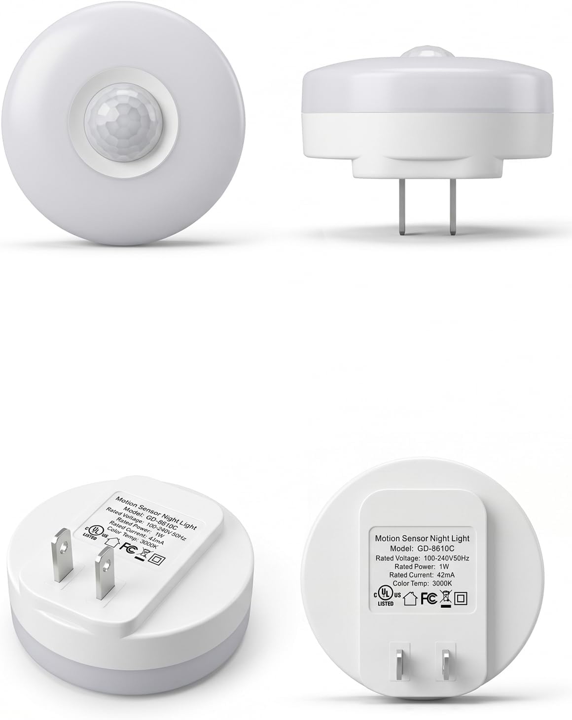 YELKO Motion Sensor Night Light - Plug in 3000K Warm White Anti-Glare LED Nightlight, Ultra Bright Cozy Soft Glow Not Dazzling for Hallway, Stairs, Garage, Bedroom, Bathroom, Garage, Kitchen, 2 Pack