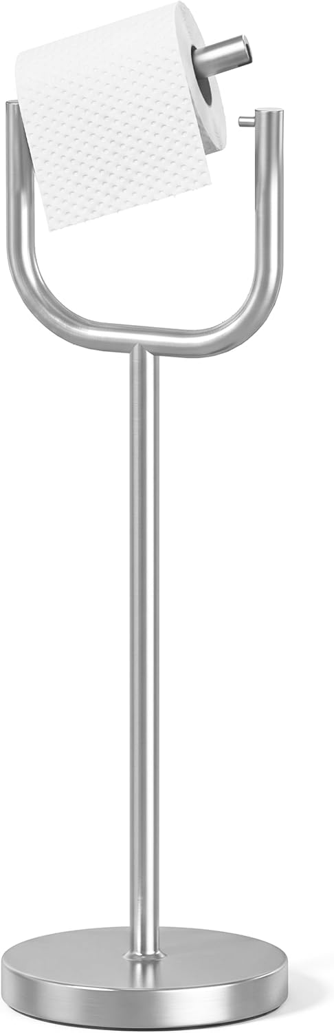 Stainless Steel Freestanding Toilet Paper Holder with 3 lb Base