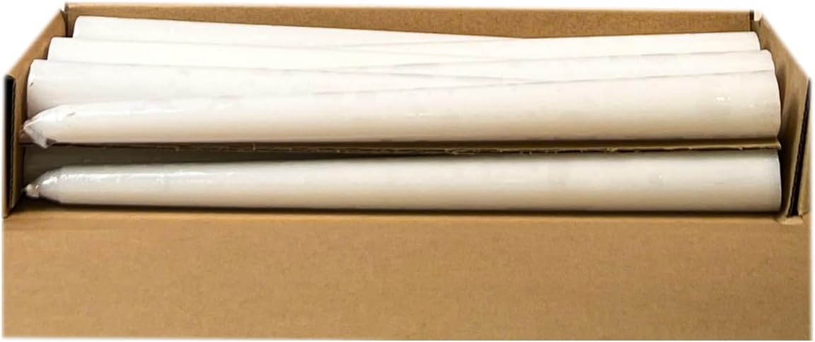 Taper Candles 10 Inch 12 Pack White – CW Studio Unscented Smokeless Candlesticks, 7-8 Hour Clean Burn – Elegant Dinner Table Centerpiece for Wedding, Holiday Decor & Romantic Dinners