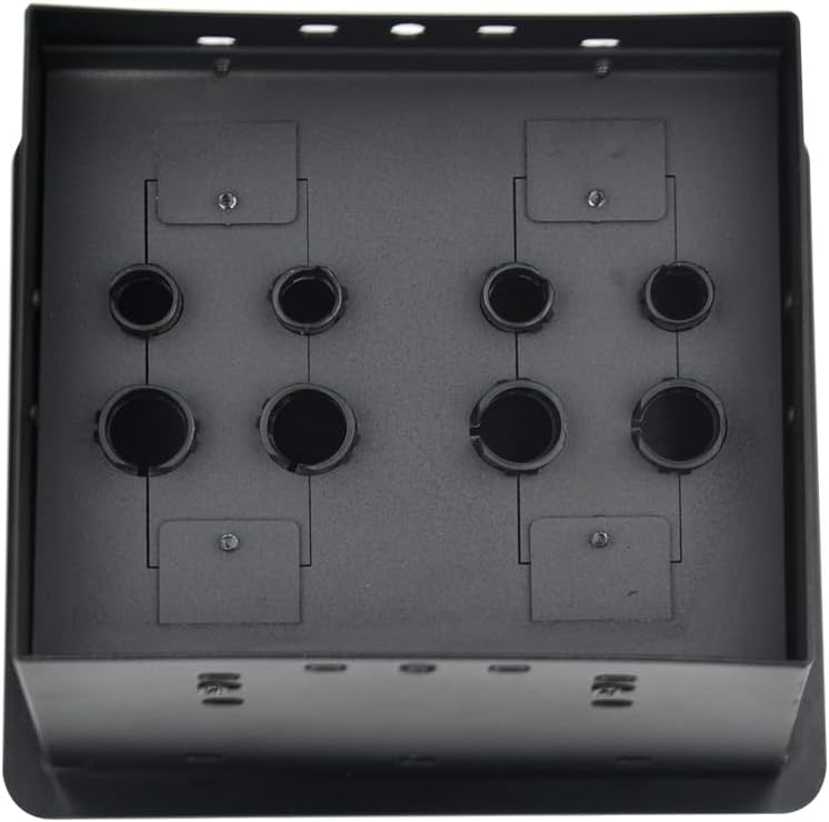 Tabletop Brush Cable Management Connectivity Box with 8 Grommet Holes for Conference Office (Black)