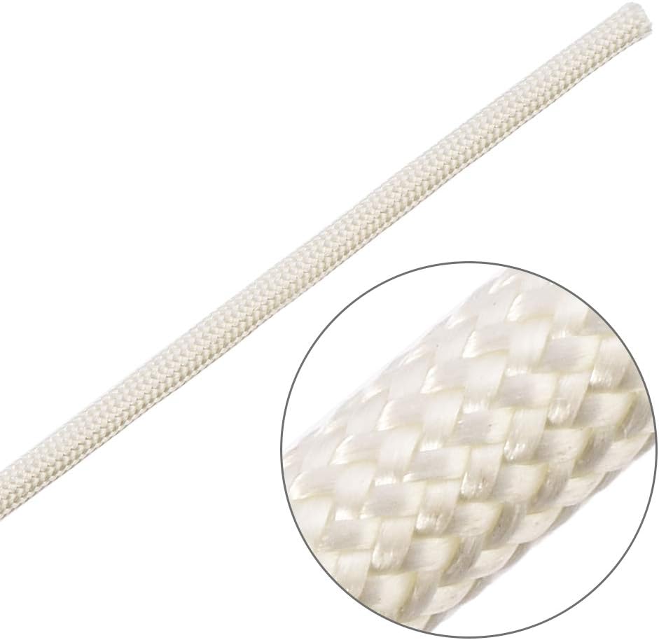 uxcell Insulation Braid Sleeving, 9.8Ft-2.5mm High TEMP Fiberglass Sleeve White