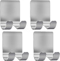 Deluxe Razor Holder for Shower-Hook Hanger Stand(4 Pack)Adhesive Stainless Steel Heavy Duty Utility Storage Hook,Shower Hook for Razor Bathroom Kitchen Organizer for Shaver Plug Robe Towel Loofah Coat