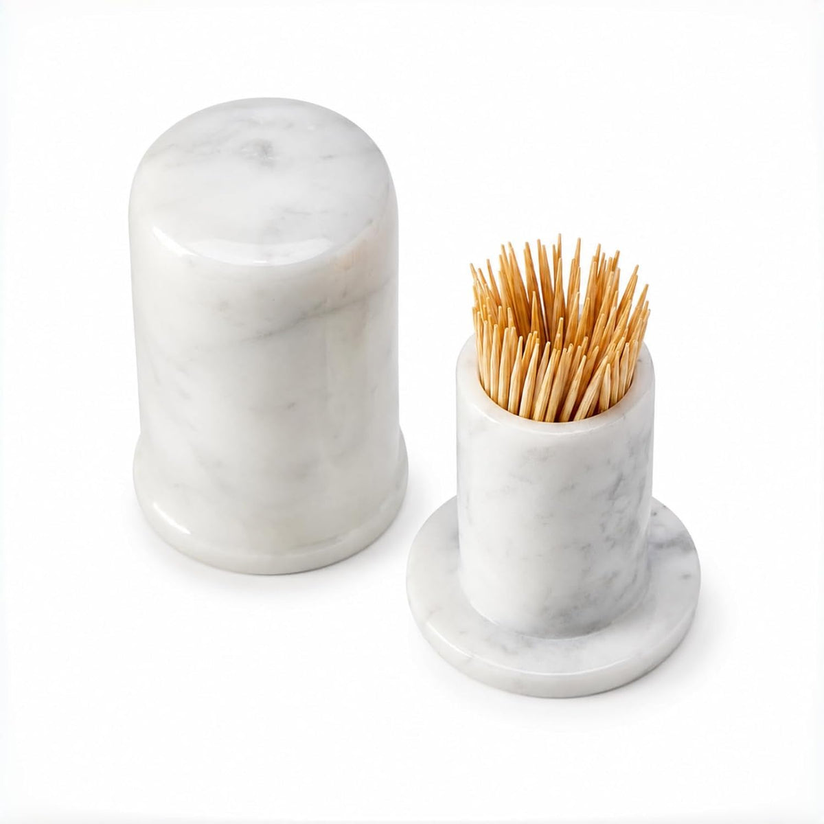 Marble Toothpick Holder with Lid, Countertop Organizer
