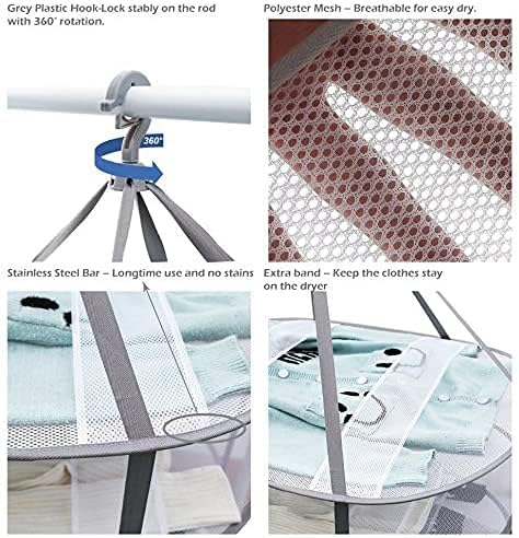 Looca 3-Tier Folded Mesh Clothes Hanging Dryer Sweater Drying Rack 30.3" L * 24.5" W*30.7" H (Pack of 2)