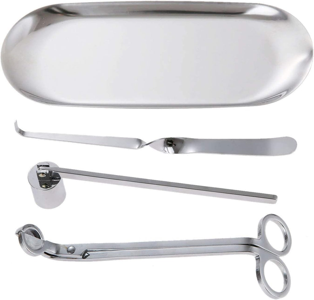 4-in-1 Stainless Steel Candle Care Kit for Candle Lovers, Silver