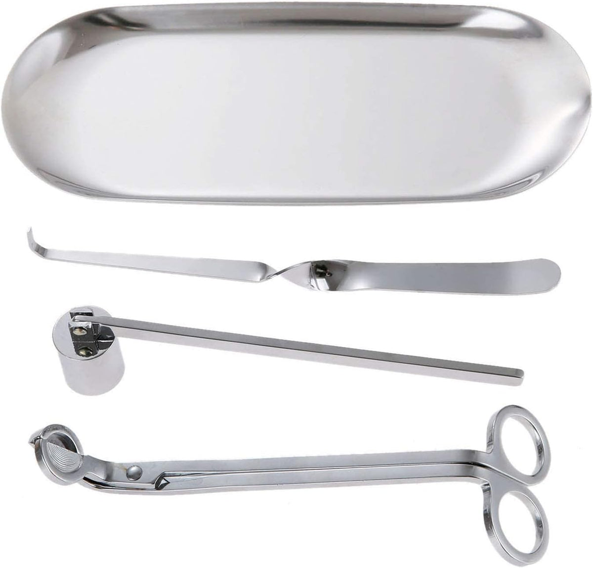 4-in-1 Stainless Steel Candle Care Kit for Candle Lovers, Silver