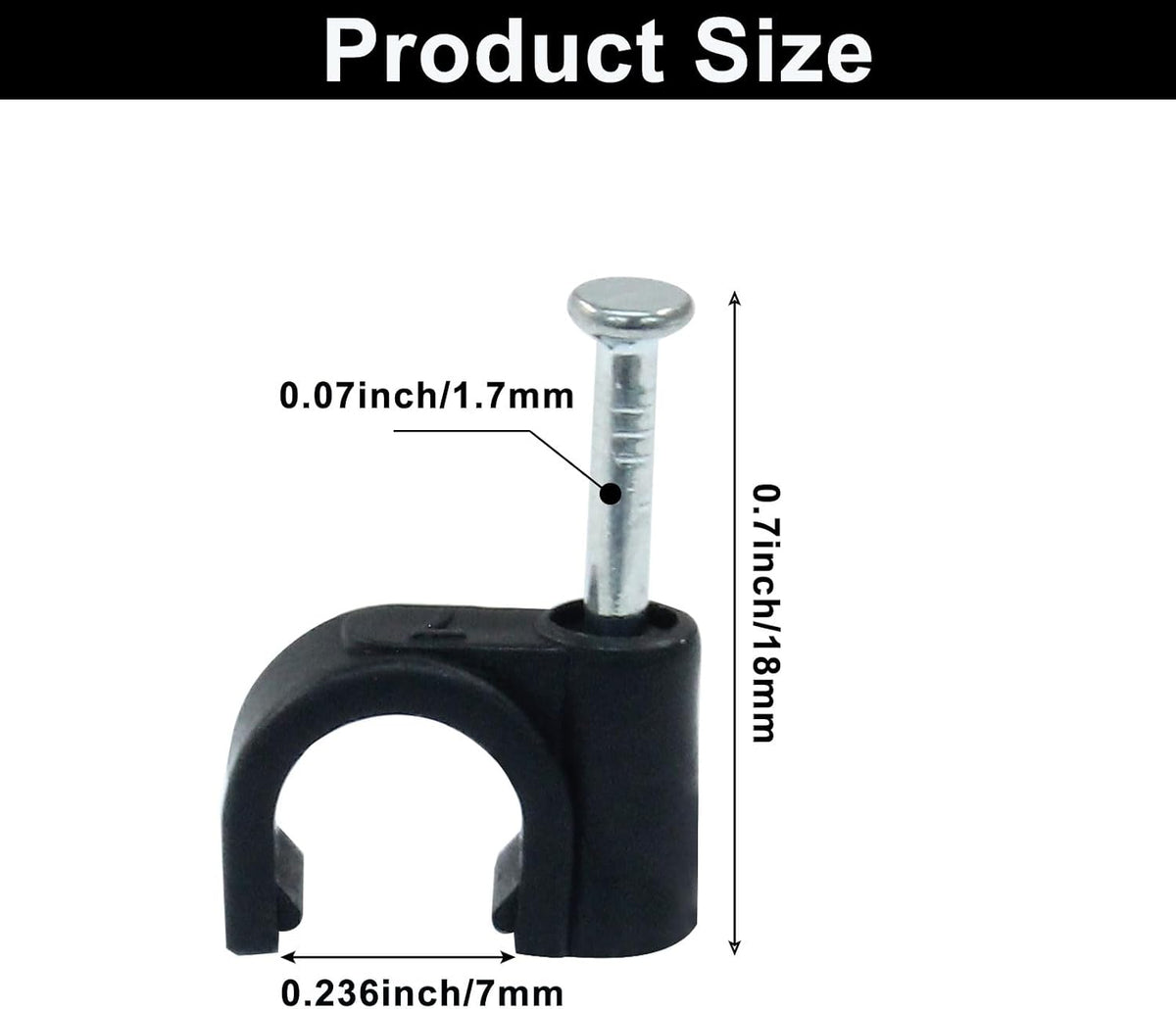 Waziaqoc 200 Pack 7mm Nail in Cable Clips