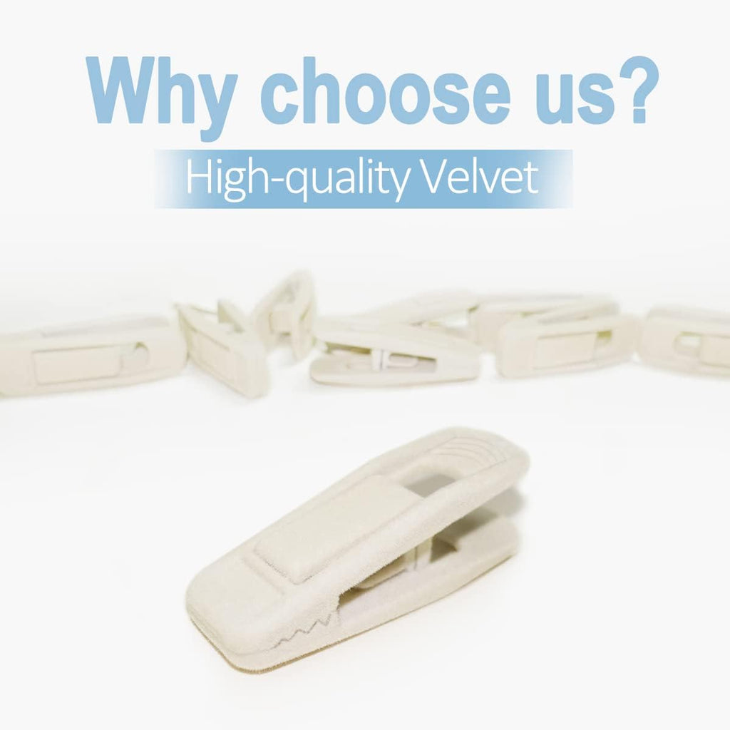 TOFIIGREM Beige Velvet Hangers Clips (80-Pack), Non-Slip Strong Velvet Clips for Velvet Skirt Hangers, Velvet Pants Hanger Velvet Clips Fit for Thin Velvet Clothes Suit Hangers