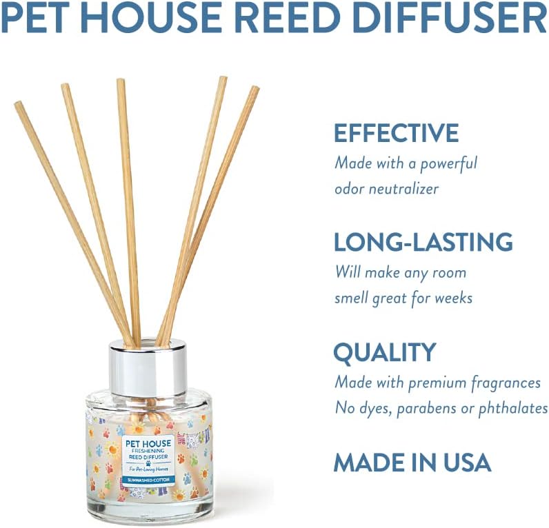 Sunwashed Cotton Home Freshening Reed Diffuser Set Pet House