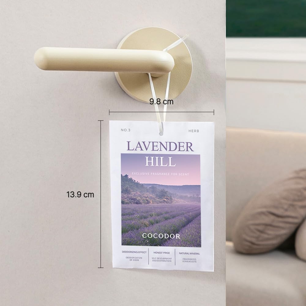 COCODOR 10 Packs White Floral Scented Sachets/Air Freshener Sachets Bags for Drawers, Closet, Cars, Long-Lasting Deodorizers Fresh Scents, Home Fragrance