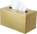 MyGift Brass-Tone Stainless Steel Rectangular Tissue Box Cover