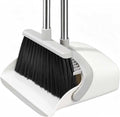 Broom with Dustpan Combo Set, Hand Broom and Dustpan Set for Sweeping Indoor Angle Broom for Home Office Kitchen Lobby Floor Pet Hair Indoor&Outdoor Cleaning (White&Gray)