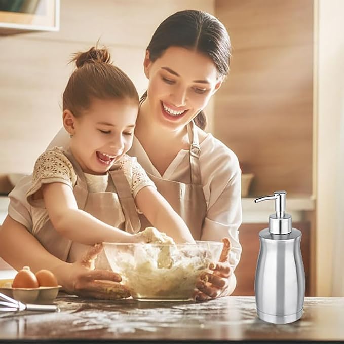 ARKTEK Stainless Steel Countertop Soap Dispenser 13.5 Oz - Rust and Leak Proof Liquid Hand Soap Pump, for Kitchen Sink, Countertops
