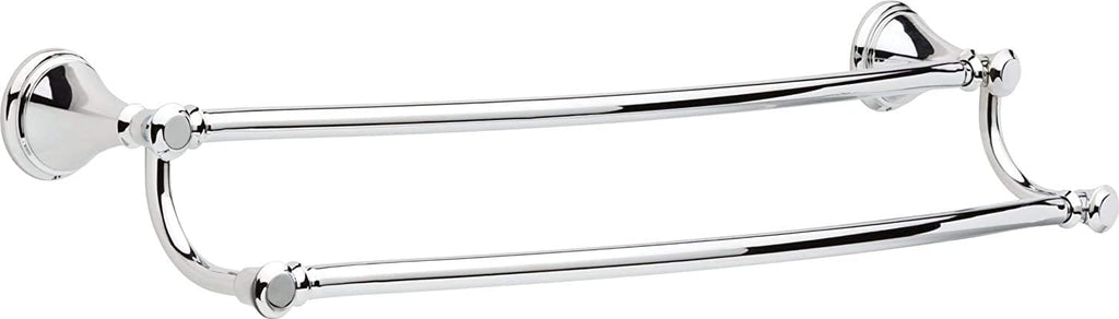 Delta Towel Rack | 24 Inch Polished Chrome Double Bar for Kitchen or Bathroom Towels | Cassidy Accessories