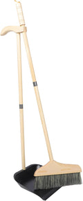 Mobestech Broom and Dustpan Set Long Handle Household Brooms and Dustpans Sets for Home Indoor Outdoor Cleaning Office Garage Lobby Workshop Lightweight Ergonomic Grip