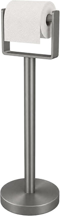 YUMORE Toilet Paper Holder Stand, Extra-Weighted Base, Brushed Graphite