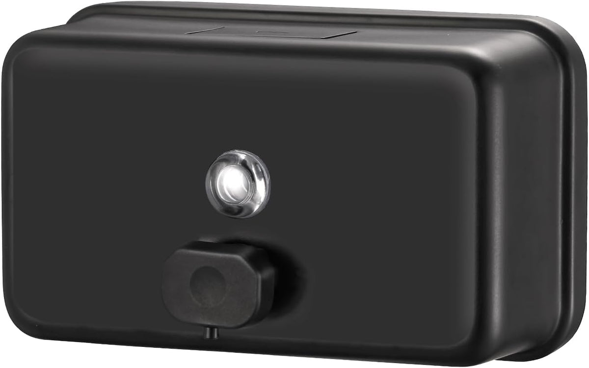 Stardrix Matte Black Stainless Steel Horizontal 1100ml/37oz Capacity Commercial-Grade Soap Dispenser, Wall-Mounted Bathroom Hand Soap Dispenser with Corrosion-Proof Lining and Anti-Leak Pump
