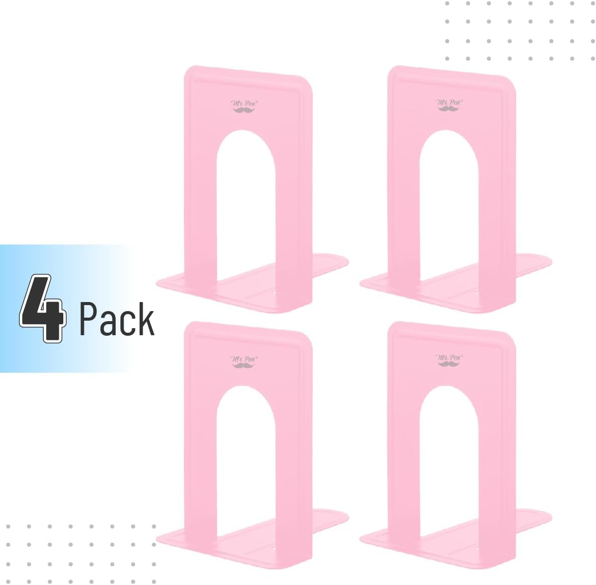 Mr. Pen- Book Ends, 4 Pack, Light Pink