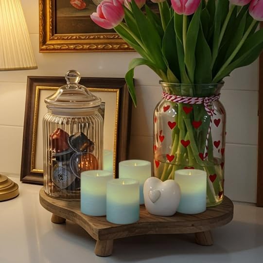 FURORA LIGHTING Blue Marble Real Wax Votive LED Candles, 6-Pack