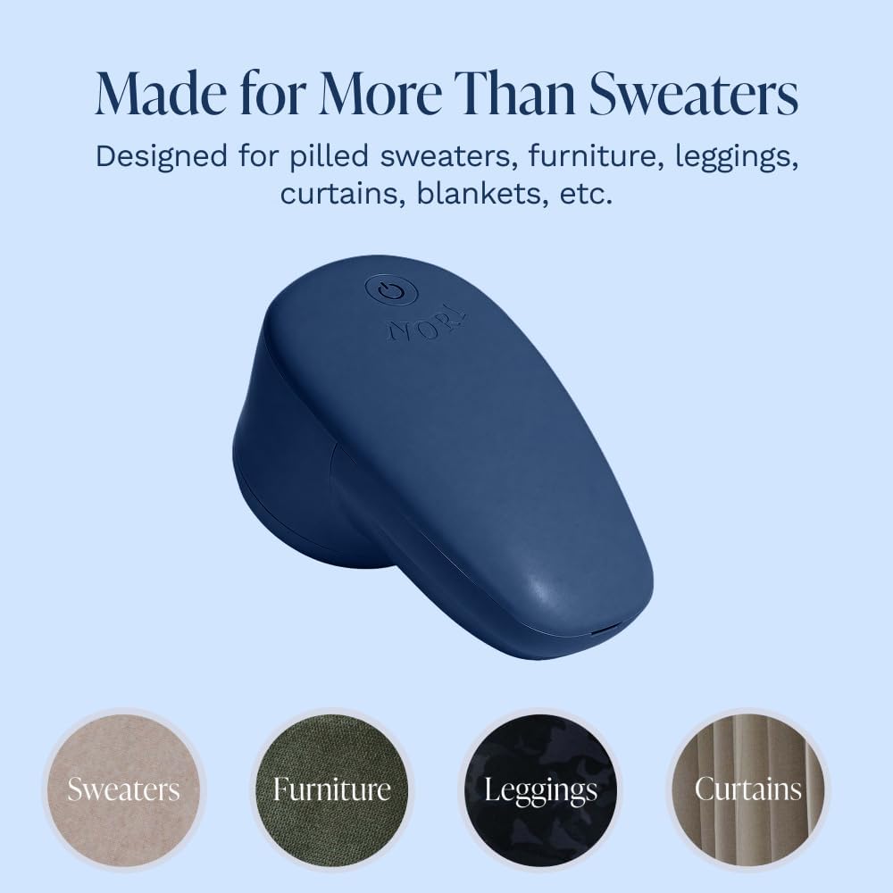 Nori Trim Fabric Shaver - Lint Remover for Clothes & Furniture - Navy