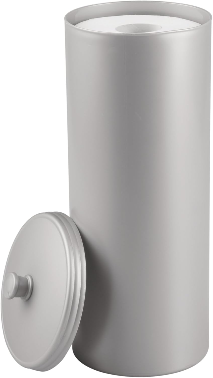 iDesign Freestanding Bathroom Toilet Paper Storage Holder, 2-Pack, Silver