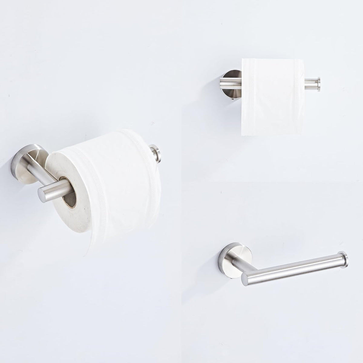Brushed Nickel Bathroom Hardware Set 5 Piece with Towel Racks for Bathroom, SUS304 Stainless Steel Bath Towel Bar Set, 24 Inch Wall Mounted Accessories Kit…
