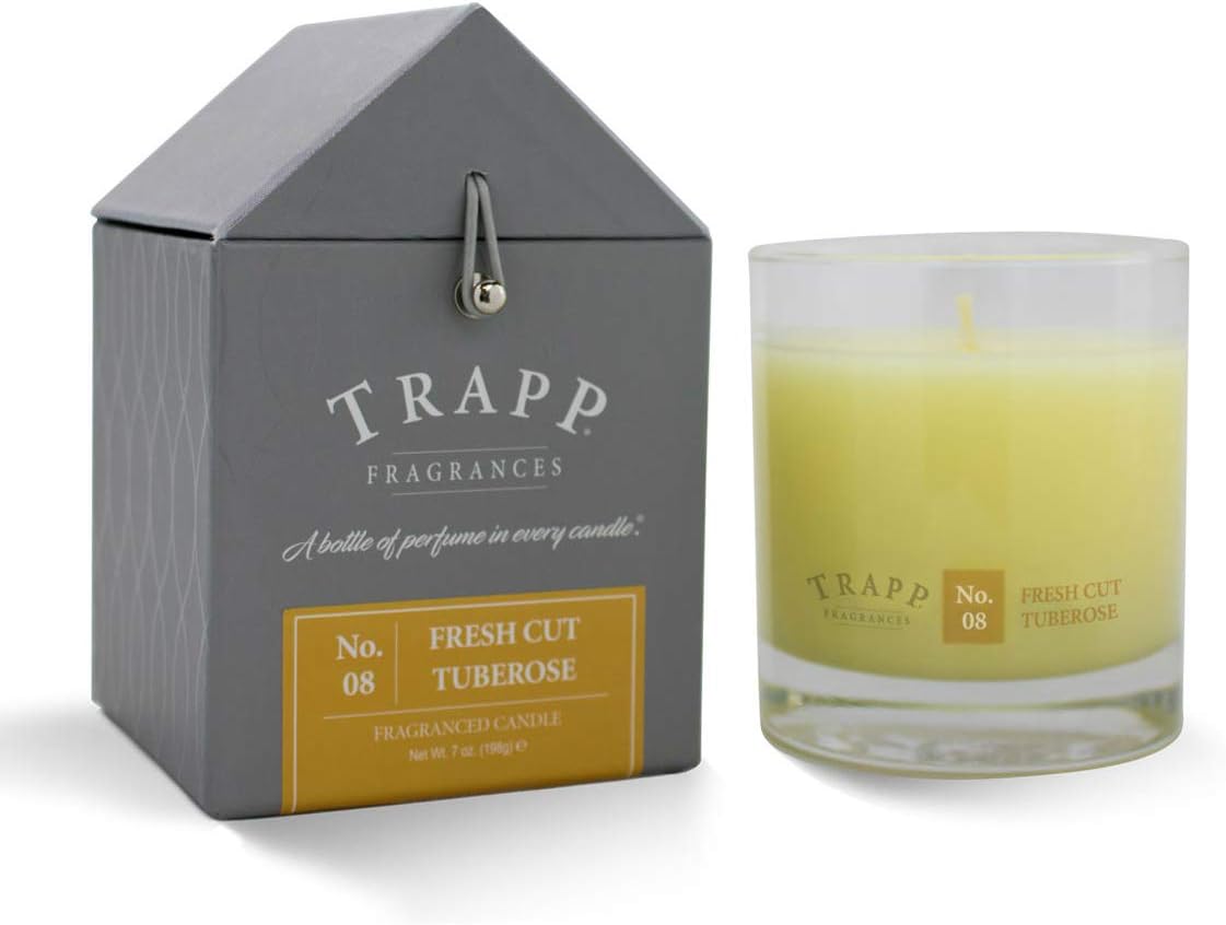 Trapp Signature Home Collection No. 8 Fresh Cut Tuberose Poured Scented Candle, 7-Ounce