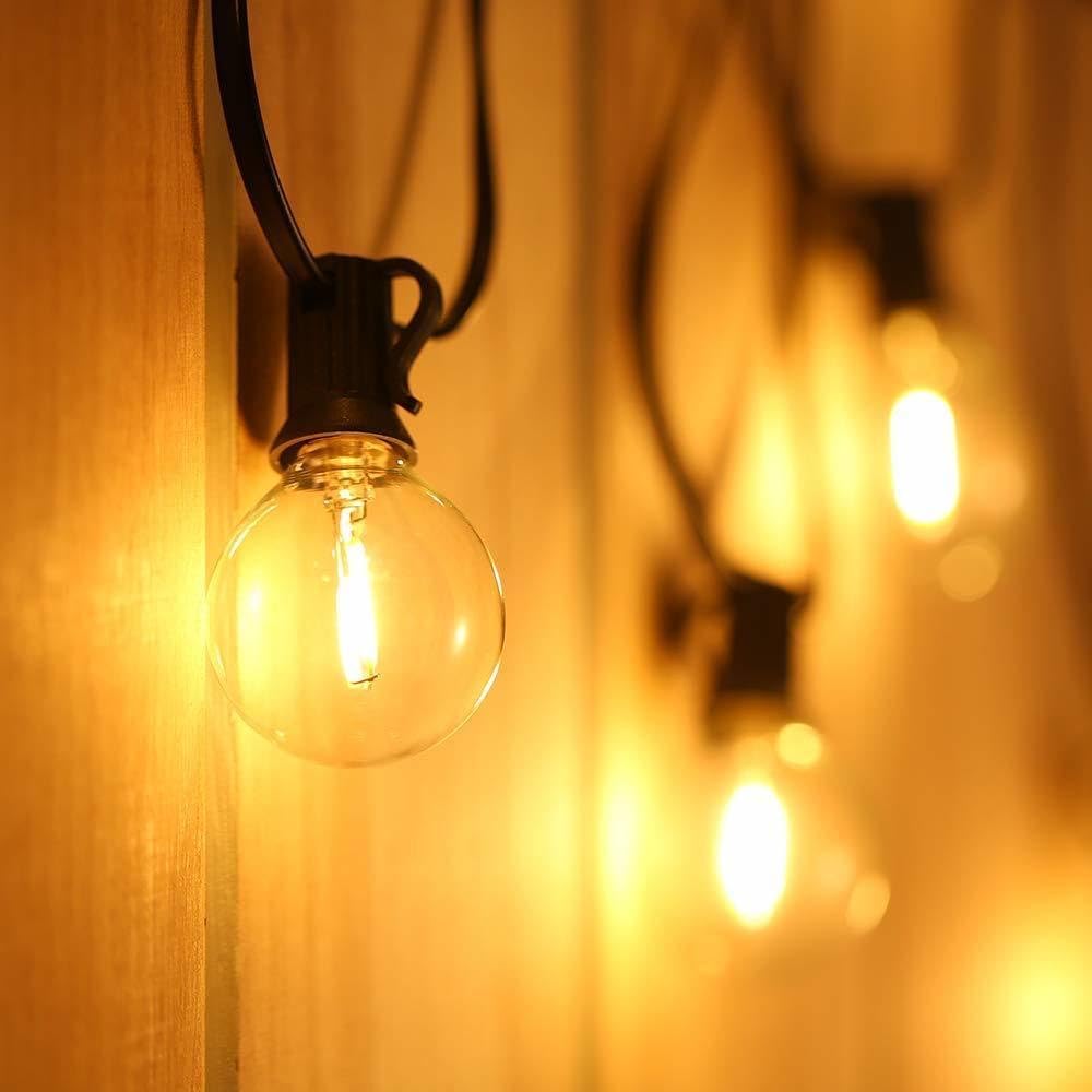 G40 Led Replacement Light Bulbs E12 Screw Base Shatterproof Globe Light Bulbs for Outdoor String Lights 0.6 W Chandelier Bulbs Equvalent to 5 Watt Incandescent Bulb 2700 K Warm White 25 Pack