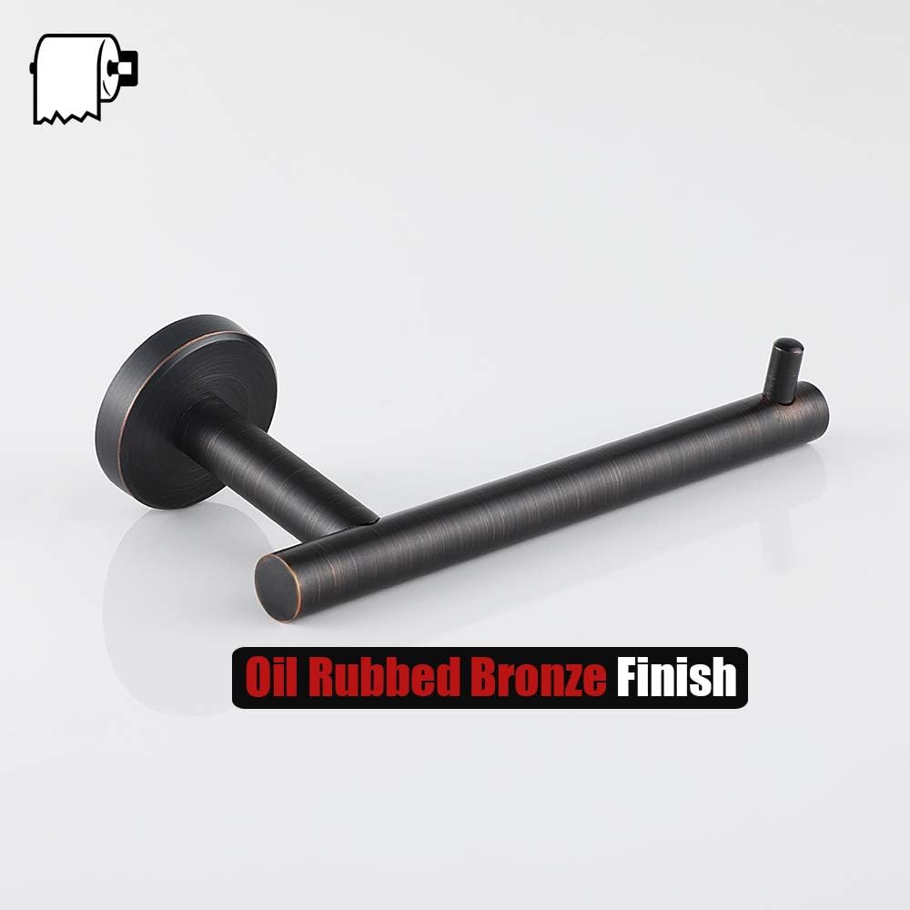 JQK Toilet Paper Holder Oil Rubbed Bronze, 5 Inch 304 Stainless Steel Thick 0.8mm Tissue Paper Dispenser for Bathroom, Hold Mega Rolls Wall Mount, TPH100-ORB