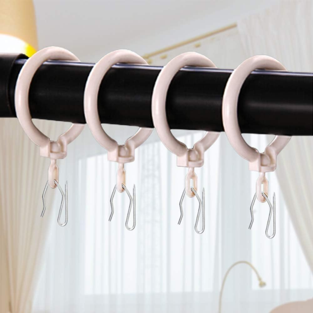 Sopito 200Pcs Curtain Hooks for Door Window Shower Curtain, Silver White