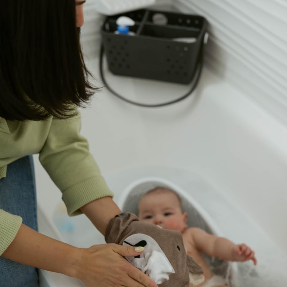 Parker Baby Co. Quick-Dry Bath Caddy Organizer with Handle - Smoke, Regular