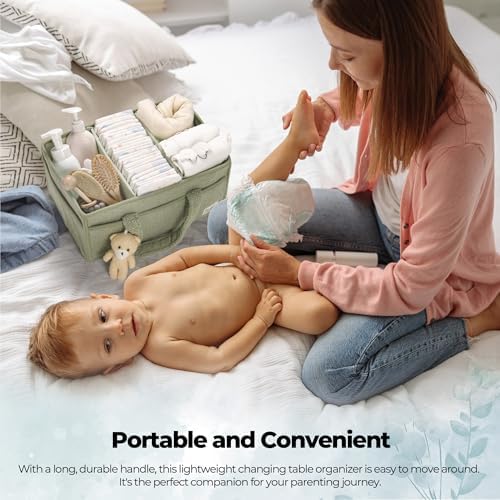 PeraBella Diaper Caddy Organizer for Changing Table, Storage Basket for Wipes, Gift for Baby Shower, Car Organizer, Nursery Organizer, Portable Storage (Pack of 2)