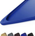 Smilool Silicone Pet Food Mat with Raised Edge for Food and Water Bowl, Dog Feeding Mats, Cat Food Trays for Floor Waterproof, Rubber Tray for Dogs and Cats, 22 x 14 x 0.8 Navy Blue