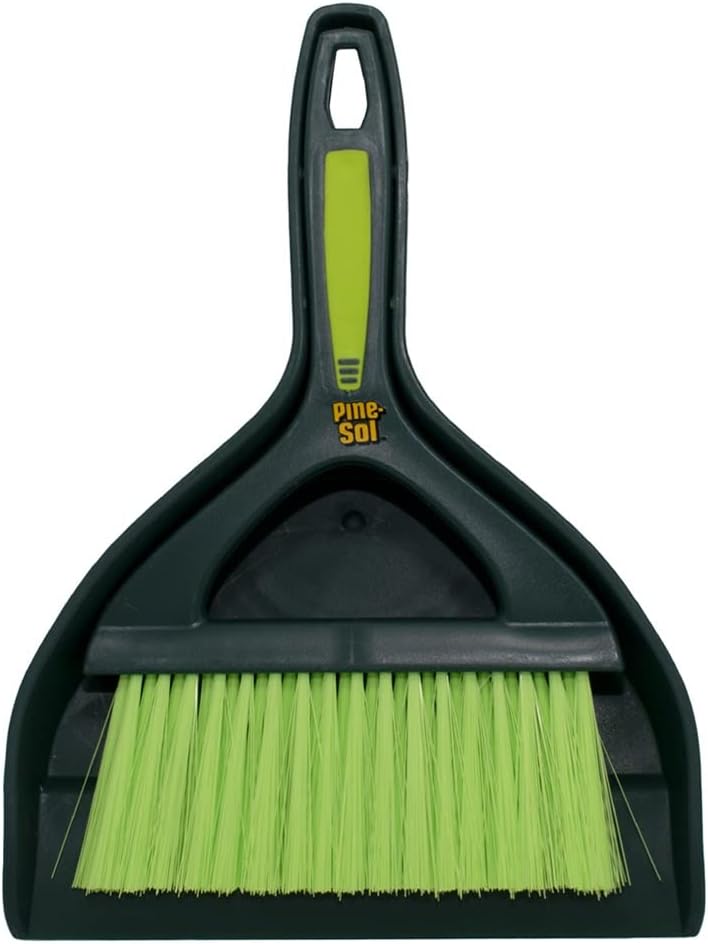 Pine-Sol Mini Dustpan and Brush Set | Nesting Snap-On Design | Portable, Compact Dust Pan and Hand Broom for Cleaning, Green & Dustpan and Brush Set | Nesting Snap-On Design