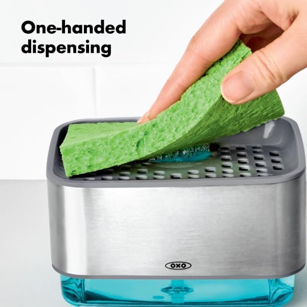 OXO Good Grips Stainless Steel Soap Dispensing Sponge Holder