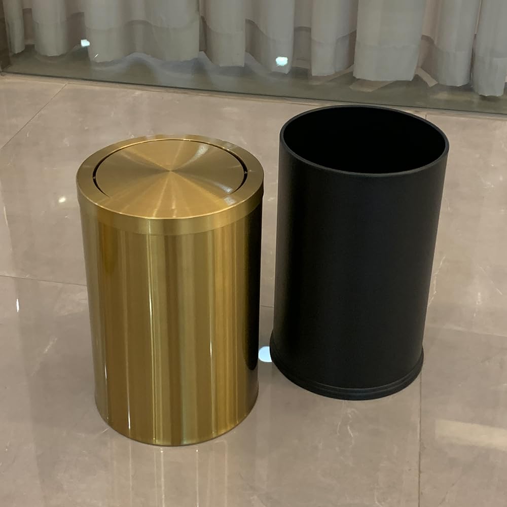 9L/2.4Gal Brushed Antique Brass Bathroom Trash Can