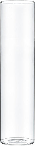 CYS EXCEL Clear Glass Cylinder Flower Vase (H:12" D:3") Hurricane Floating Candle Holder Table Wedding Centerpiece Home Decor