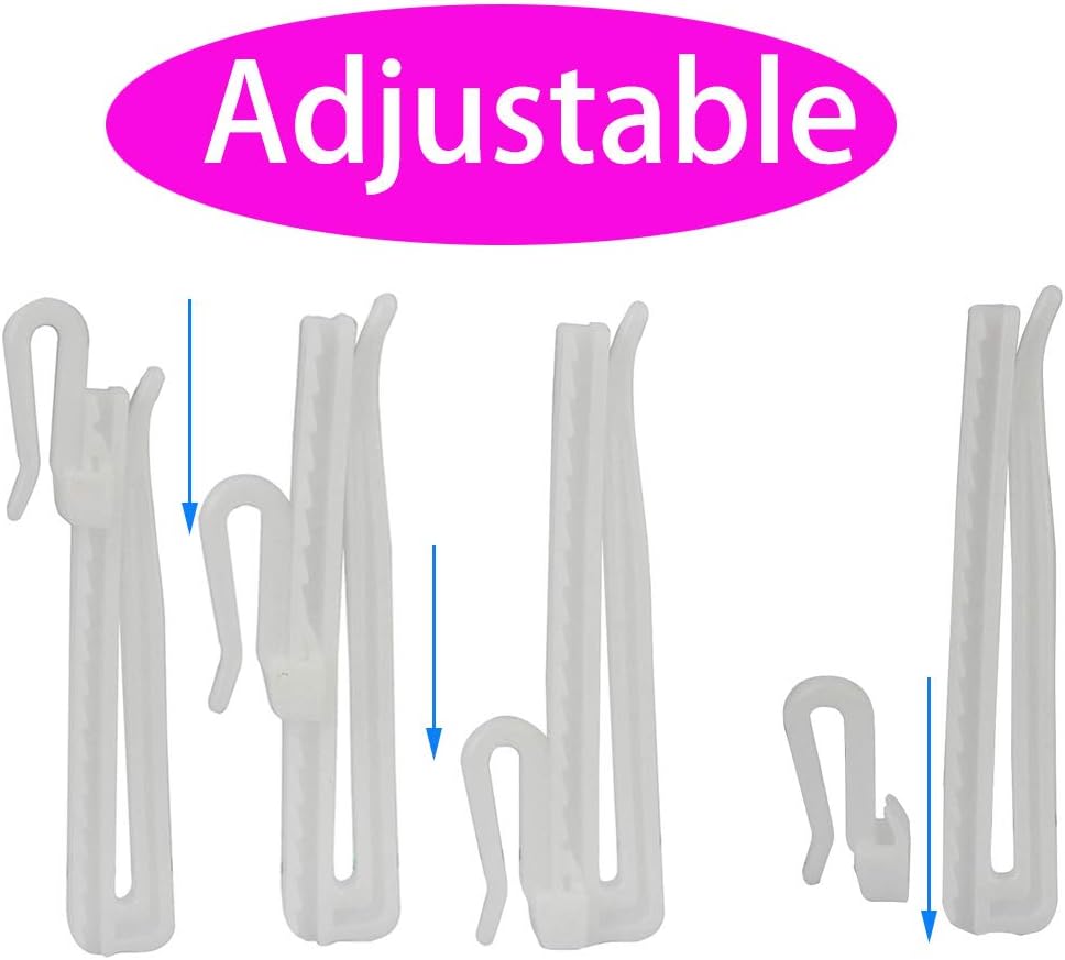 Adjustable Pinch Pleat Curtain Clip Hooks, 30 Pack Drapes Hooks