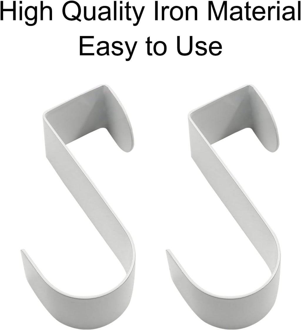6 Pack Over The Cabinet Door Hook, 70mm Metal (White)