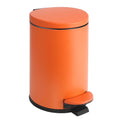 TIPGO Small Bathroom Trash Can with Lid Soft Close, 1.2 Gal, Orange