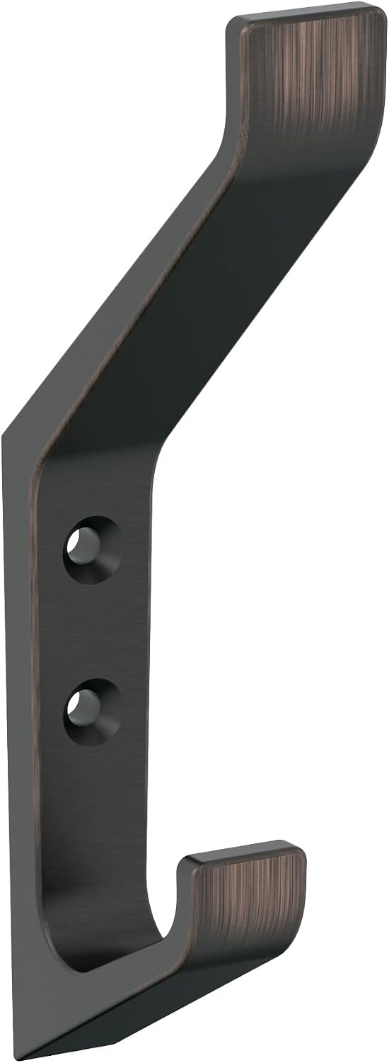 Amerock Emerge Double Prong Oil-Rubbed Bronze Wall-Mounted Hook