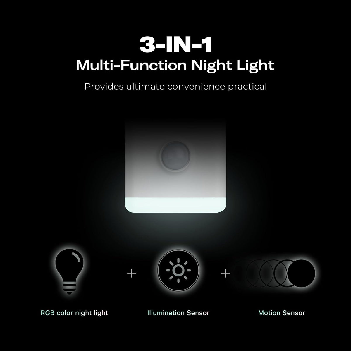THIRDREALITY Multi-Function Night Light 2 Pack, Zigbee Repeater, 3-in-1 Combines a Motion Sensor, a Illumination Sensor and RGB Color Night Light, 1-100% Adjustable Brightness, Zigbee hub Required