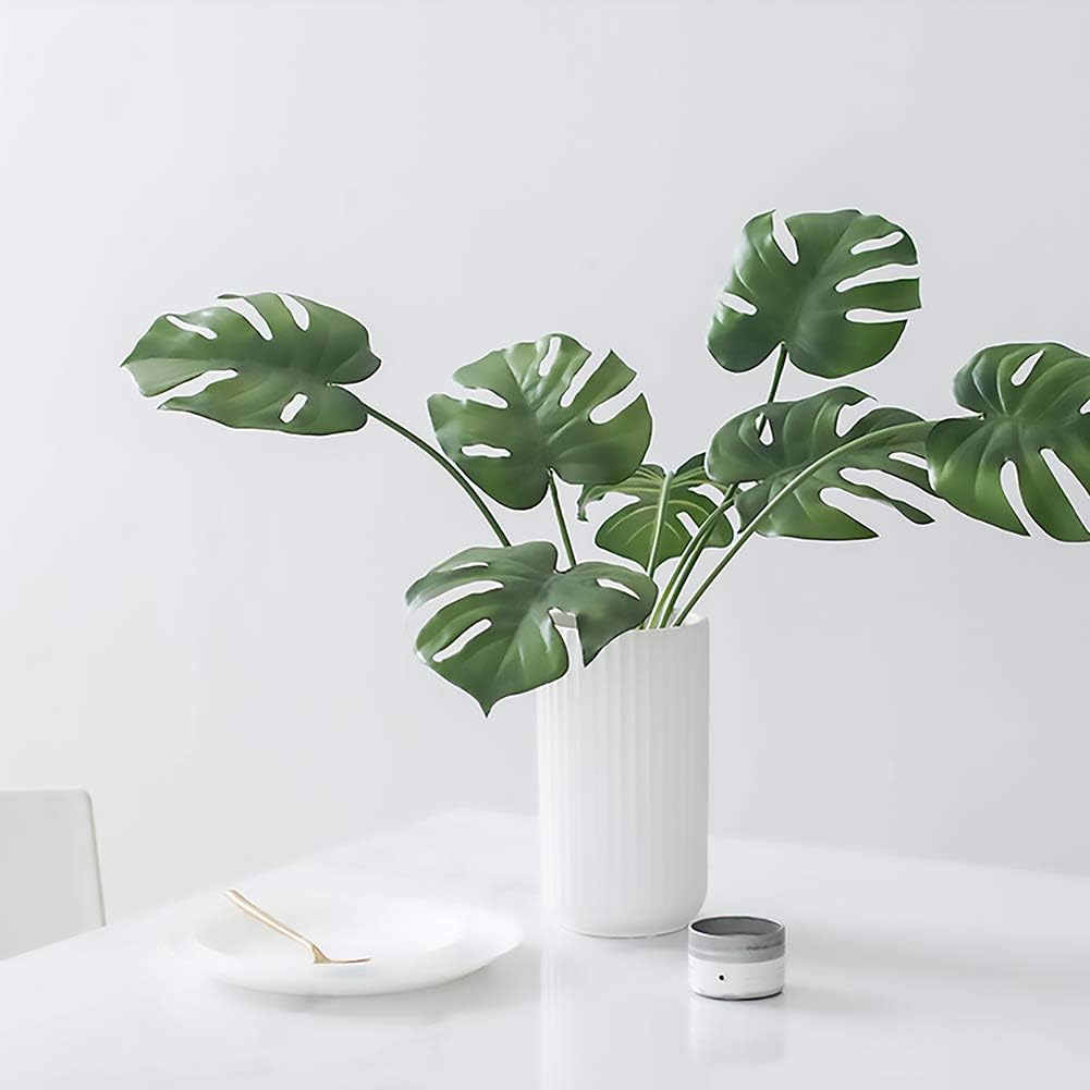 7 Inch White Ceramic Vase - Flower Vase for Table Centerpieces - Modern Home Decor - Gifts for Friends and Family, Christmas, Wedding, Baby Shower