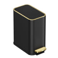 TIPGO Small Bathroom Trash Can with Lid, 5 Liters / 1.3 Gal, Black