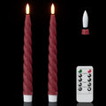 Eldnacele Red Flameless Taper Candles Battery Operated with Remote Timer