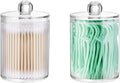 DAPOWER 2 Pack Qtip Holder Bathroom Storage Canister with Lid