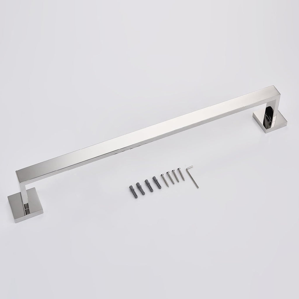 TASTOS 23.6 Inch Single Towel Bar Rack, SUS 304 Stainless Steel Bathroom Towel Bar Heavy Duty Towel Holder Kitchen Towel Rod, Wall Mount with Screws Towel Bar Rod Polished Chrome Finish