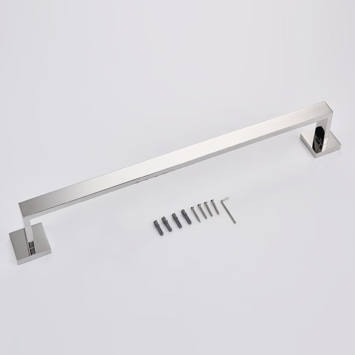 TASTOS 23.6 Inch Single Towel Bar Rack, SUS 304 Stainless Steel Bathroom Towel Bar Heavy Duty Towel Holder Kitchen Towel Rod, Wall Mount with Screws Towel Bar Rod Polished Chrome Finish