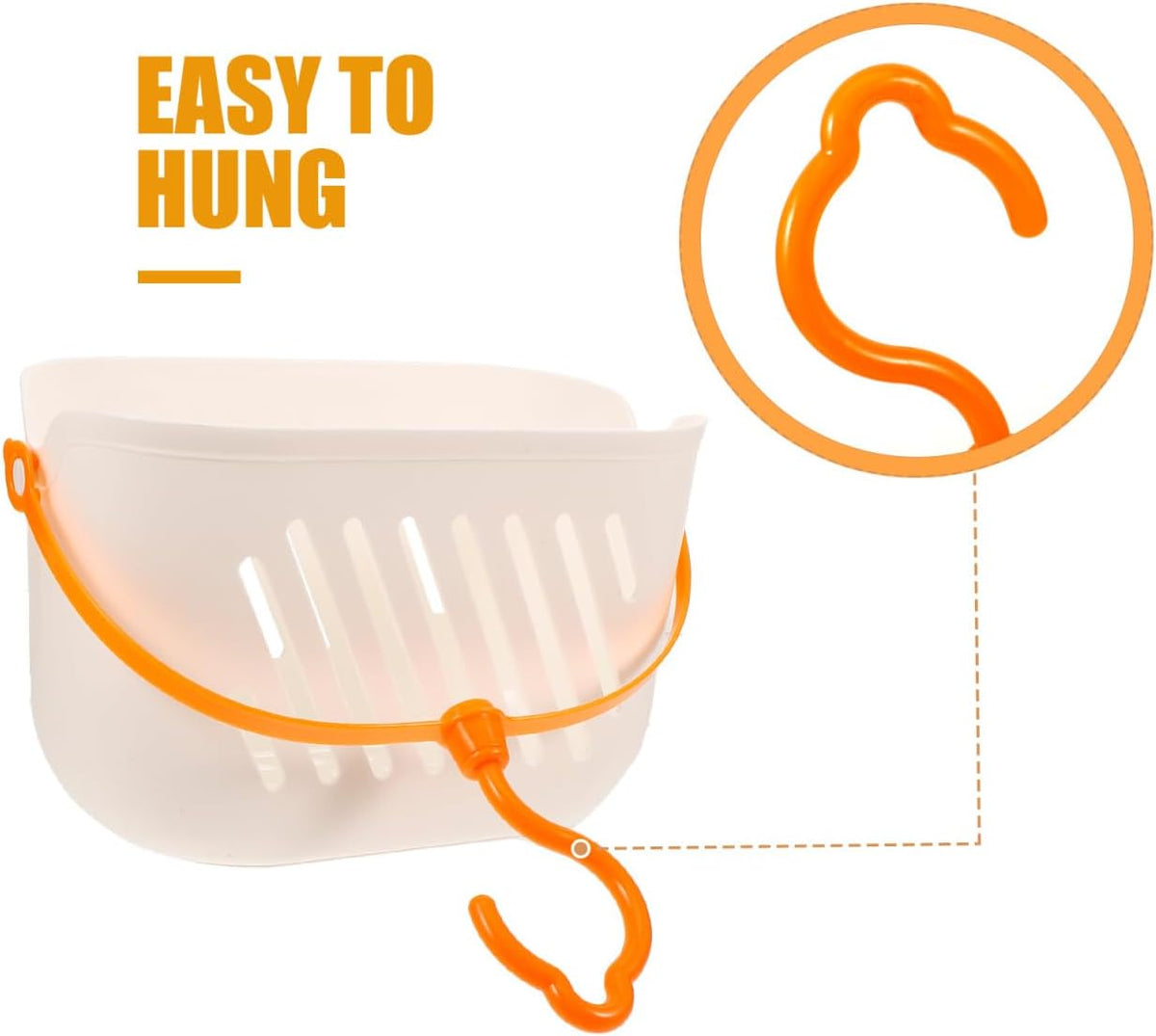 Angoily Small Shower Caddy, Plastic Hanging Basket for Shower with Hook